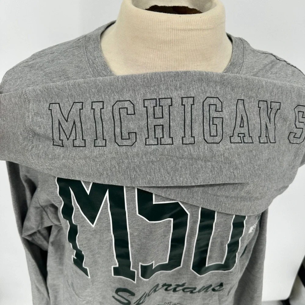 Nike Michigan State Spartans MSU Long Sleeve T Shirt Mens XXL‎ Gray